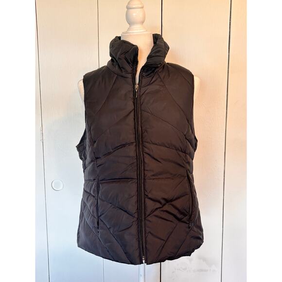 Kenneth Cole Reaction Women's Size Large Black Winter Down Quilted Vest - Picture 1 of 5